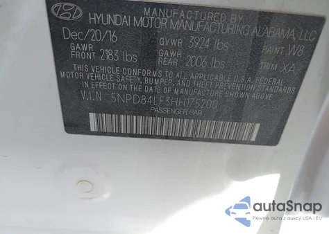 2017 Hyundai Elantra Value Edition из США, поврежденный, VIN 5NPD84LF3HH175200